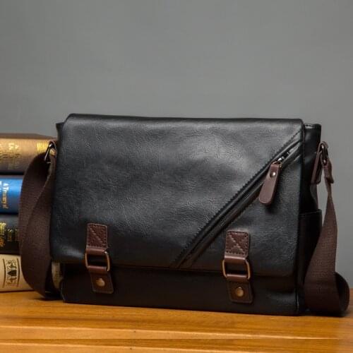 New Mens Messenger Bag Briefcase Vintage High-quality Pu Leather Single Shoulder Bags Fashion Crossbody Bags For Men Bag