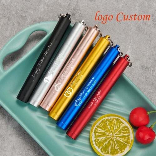 Bottle opener aluminum box set Drinking Straws 304 stainless steel telescopic straw colorful folding straw telescopic straw