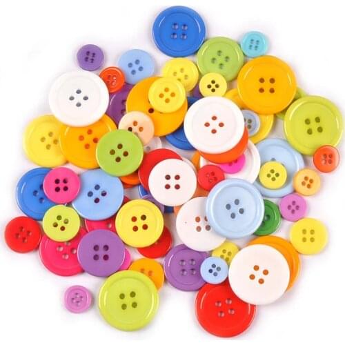 Multicolor Resin Buttons For Crafts Scrapbooking Sewing Accessories 4 Holes Round Button DIY Kid Apparel Home Decor 9-25mm M2612