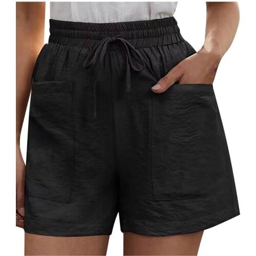 Multicolor Tapered Workout Elastic Waist Casual Comfy Shorts Casual Plain Cotton Linen Shorts Bermuda Walking Jersey Shorts
