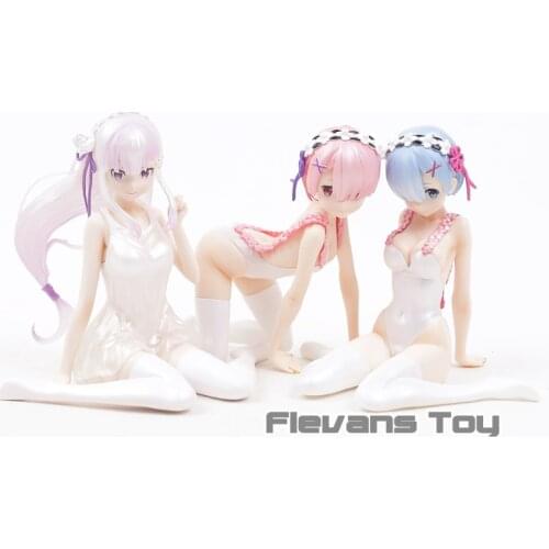 Re:Zero Starting Life in Another World Emilia Rem Ram Lingerie Ver. PVC Figure Collectible Model Toy