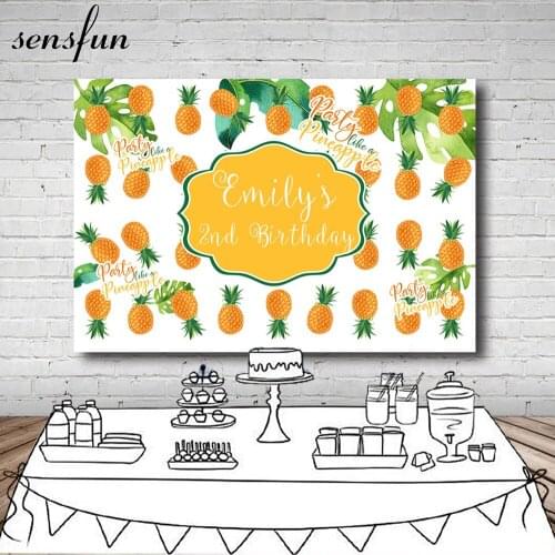 Sensfun Pineapple Backdrop For Photo Studio Baby Shower Newborn Birthday Party Backgrounds Customized 7x5FT Vinyl