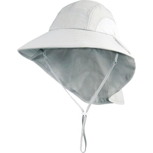 Connectyle Kids Large Brim UV Protection Sun Hat with Neck Flap Mesh Fishing Cap