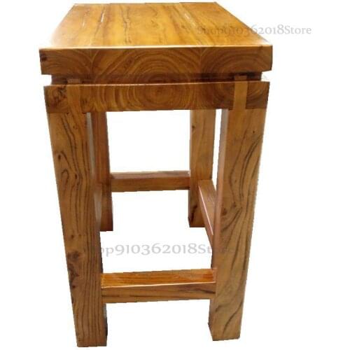 Old Elm Furniture Rectangular Short Shoes Stool Dining Stool Household Long Stool Simple Solid Wood Bench Dressing Stool