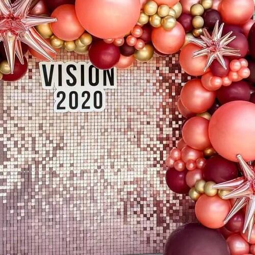 Light Rose Gold Shimmer Sequin Wall Panel Mirror Backdrop Birthday Baby Shower Party Decoration Wedding Ceremony Photo Booth