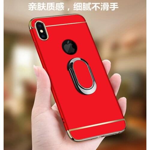 Ultra Thin Plating Frame Hard Cover SFor iPhone XS Max Case For iPhone XS XR 8 Plus 7 7 6S 6 Plus Magnetic Phone Finger Holders