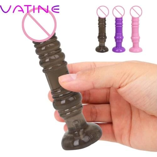VATINE Sex Toys for Women Men Thread G-spot Massage Butt Plug Jelly Toys Prostate Massage Anal Stimulator Masturbator Anal Plug