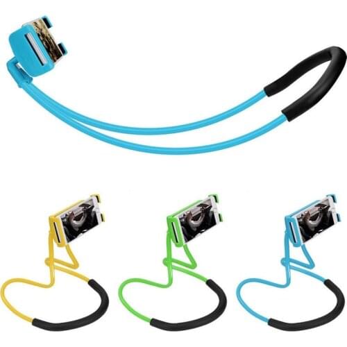 360 Rotating Desk Stand Lazy Bracket Universal Flexible Lazy Hanging on Neck Selfie Phone Holder for IPhone Smart Samsung Note 8