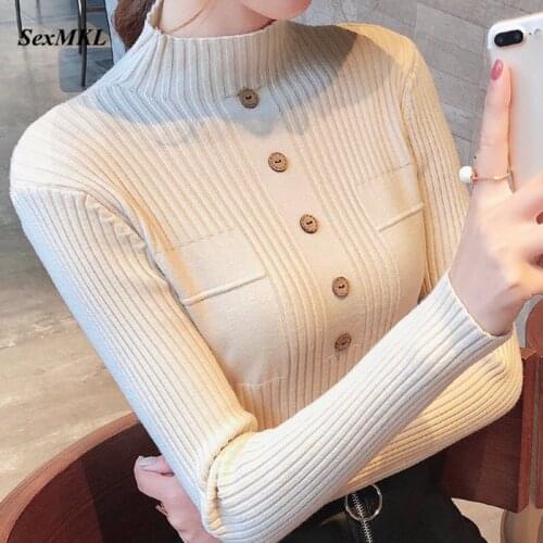 High Elastic Turtleneck Women Sweater 2020 Fashion Autumn Winter Sweater Women Slim Sexy Knitted Pullovers Black Pink White Tops