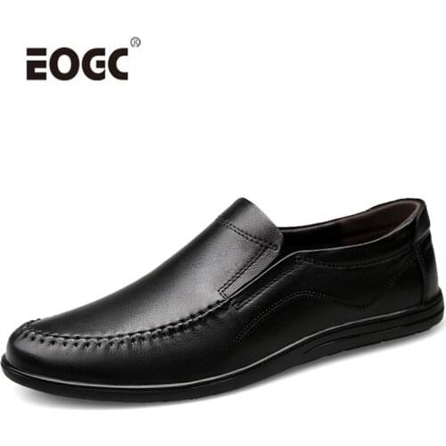 High Quality Genuine Leather Men Shoes Soft Moccasins Loafers Comfortable Non Slip Men Flats Comfy Driving Shoes Men
