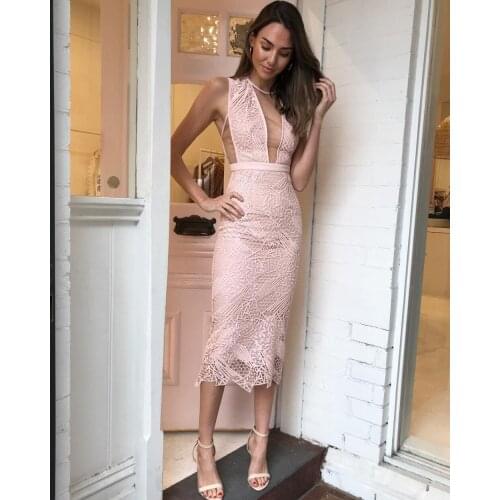 Summer New Fashion Womens Sexy Khaki Lace Long Evening Party Dress Top quality Bodycon Bandage Dress Robe