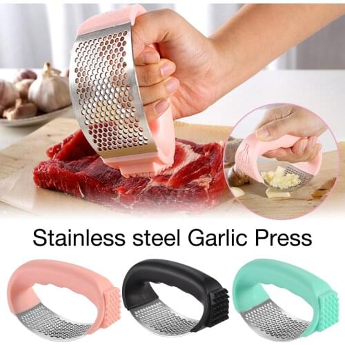 1PC Stainless Steel Garlic Press Kitchen Garlic Masher Minced Meat Chopping Tools For Vegetables Fruits&Vegetables Cooking Tools