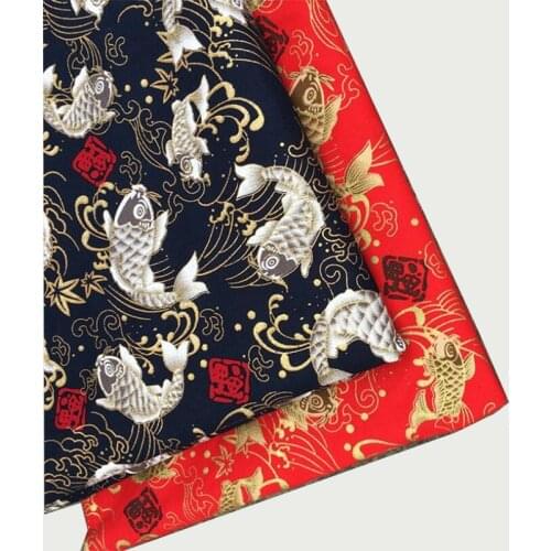 150cm width kimono fabric flower Sliver gold foil print cotton Fabric Cloth dress skirts Garments Crafts Accessories BH10-4