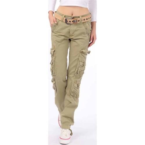 2020Fashion Large size Womens Cotton Cargo Pants Casual Running Mountaineer Pants Girl Straight Pants Overalls Trousers G452