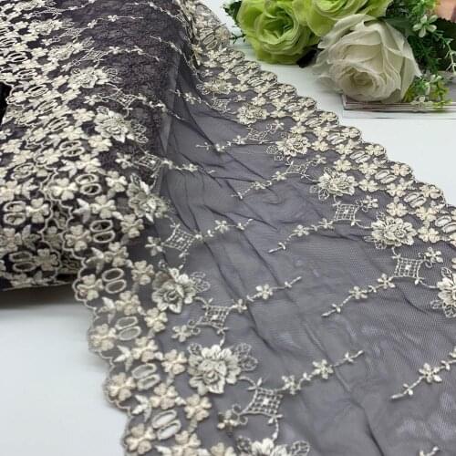 3y/lot Width 16.50-24cm Floral Embroidery Lace Trim DIY Craft Sewing Supplies Skirt Hem Decoration Accessories Doll bjd material