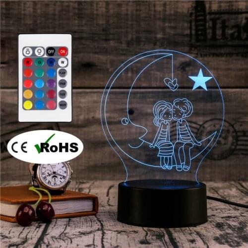 3D Led Novety Lighting Creative Gift Night Light Table Lamp Bedside Moon Light Led Home Corridor Hotel Party Atmosphere Lights
