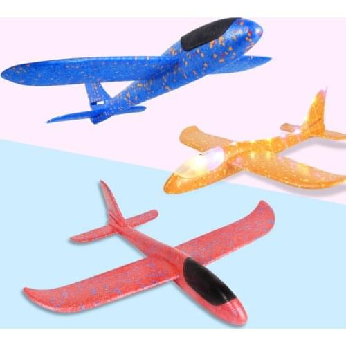 48cm Foam Glider Plane Airplanes with LED Light Hand Throw Outdoor Gift Model Toys for Children Kids Toys Avion Planeador