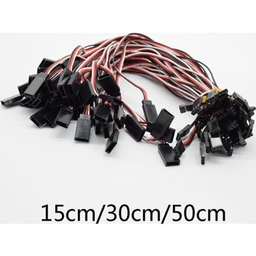 5Pcs 150/300/ 500mm Servo Extension Lead Wire Cable For RC Futaba JR Male to Female 15/30/50cm Wire connector red black white