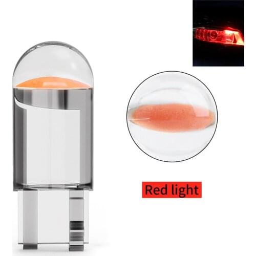 50Pcs Red 1LED COB 158 W5W 2825 168 192 194 T10 Wedge Bulbs 12V For Car Side Marker Lights Dome Map Door License Plate Light