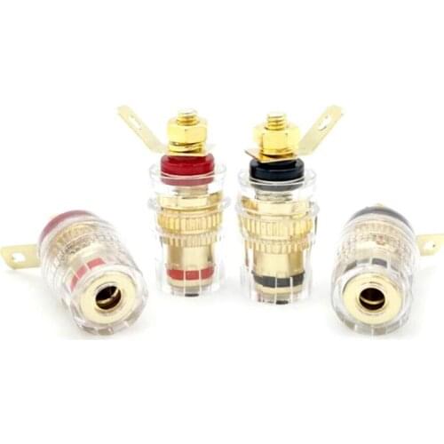 8pcs/set Speaker Terminal Binding Post 4mm Banana Plug Socket for Loudspeakers