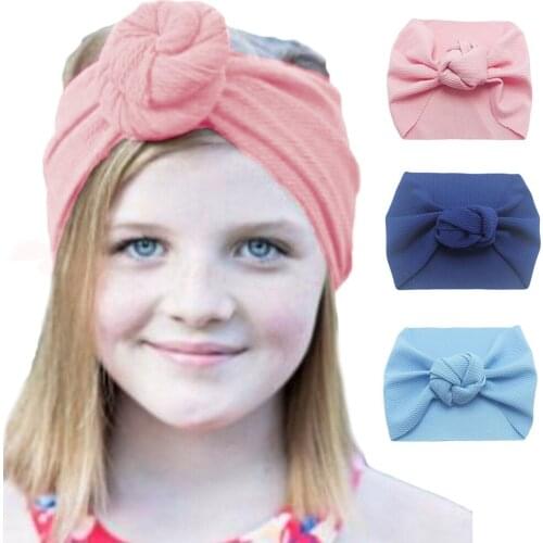 9 Color Toddler Girls Kids Baby Big Bow Hairband Headband Stretch Turban Head Wrap 0-6Y
