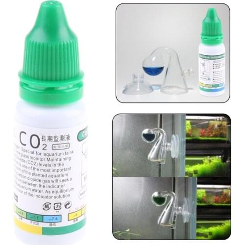 Aquarium CO2 Indicator Solution Fish Tank Liquid Test Plants Supplies Long Term CO2 Bubble Counter