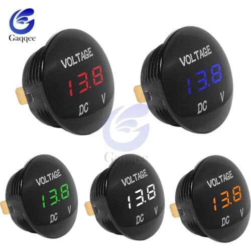 DC 5V-48V Car Motorcycle DC5V-48V LED Panel Digital Volt Voltage Meter Display Voltmeter 12V 24V 36V Waterproof DC5-48V