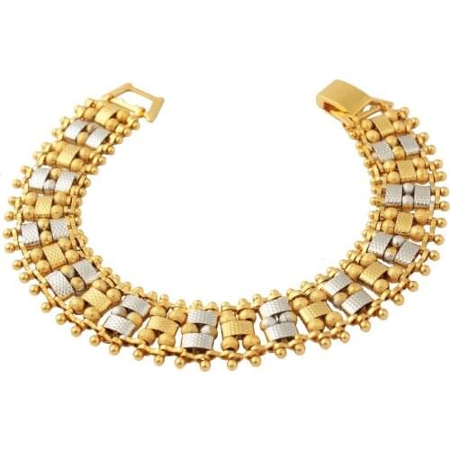 Ethiopia fashion gold color Bracelets two-tone link chain Bracelets new trendy 2018 fashion bracelet