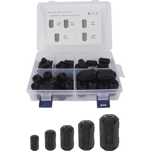50/22pcs Clip-on Ferrite Ring Choke Noise Suppressor 3.5mm 5mm 7mm 9mm 13mm for Power Cord USB Cable Antenna Audio Cable