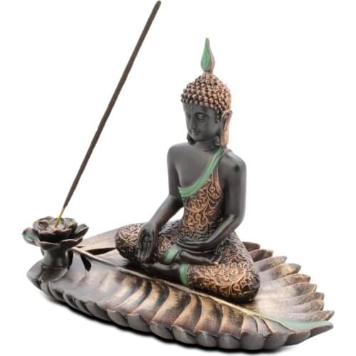 Tumbled Buddha Figured Palm Incense Holder Hand Made Buddhism Hindu Figurine Meditation Home Decor Buddha Sculpture