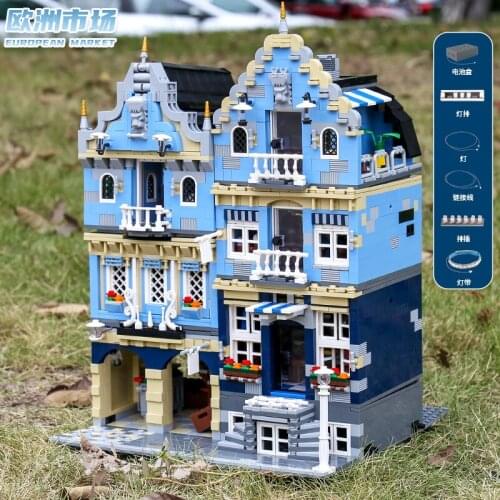 Mould King 16020 MOC Factory City Street European Market Model Compatible 10190 Building Toys Educational Building Blocks Kids