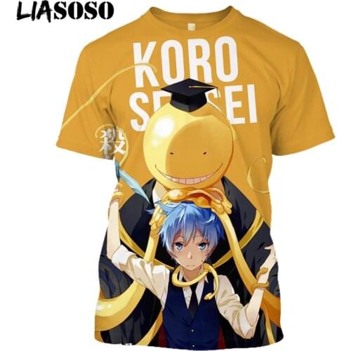 LIASOSO 2021 T-shirt Men Women 3D Print Unisex Anime Assassination Classroom Shiota Nagisa Luffy Suit Streetwear Harajuku Tshirt