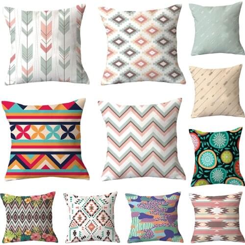 Geometric Plush Pillowcases Home Fabric Sofa Pillow Cushion Cover For Home Chair Sofa Decoration Square Pillowcases
