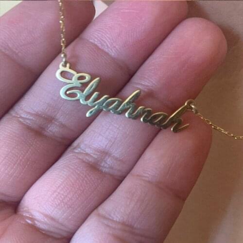 Custom Gold colour Name Necklace Women Men Personalized Fashion Stainless Steel Bridesmaid Handmade Jewelry Gifts For her