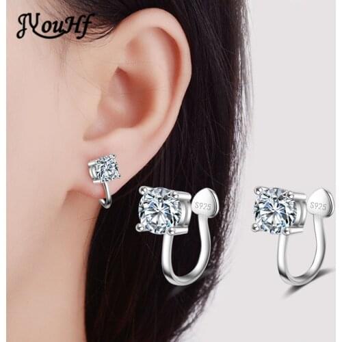 JYouHF Fashion Small 4mm/6mm Zircon Ear Cuff Clip Earrings Without Piercing Heart Shaped Ear Cuff Earrings for Women Jewelry