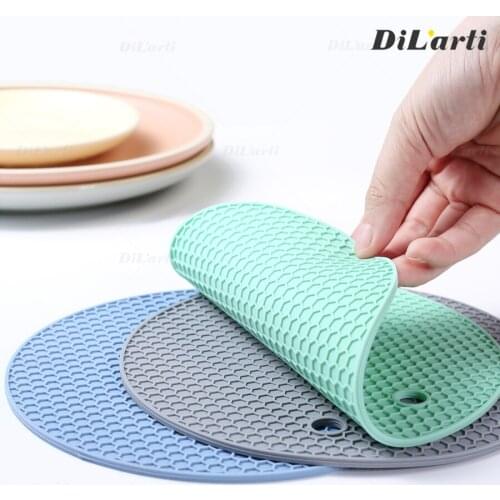 Round Non-Slip Heat Resistant Resistant Silicone Cushion Placemat High Temperature Pot Pan Table Insulation Protection Mat Pad