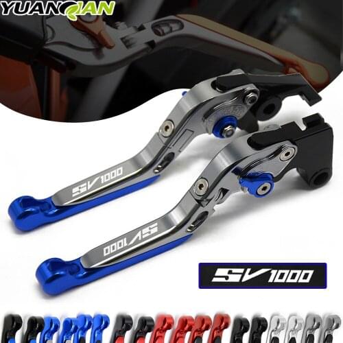 LOGO SV1000 For SUZUKI SV1000 SV 1000 SV1000S SV 1000S 2003-2007 Motorcycle Folding Extendable Brake Clutch Levers SV1000