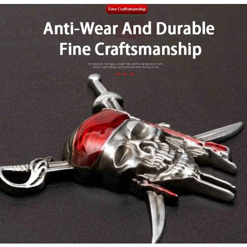 3D Metal Pirates Skull Badge Car Sticker Emblem Tail Decal For Bmw Mercedes Benz Skoda Suzuki Mazda Captain Jack Accessories