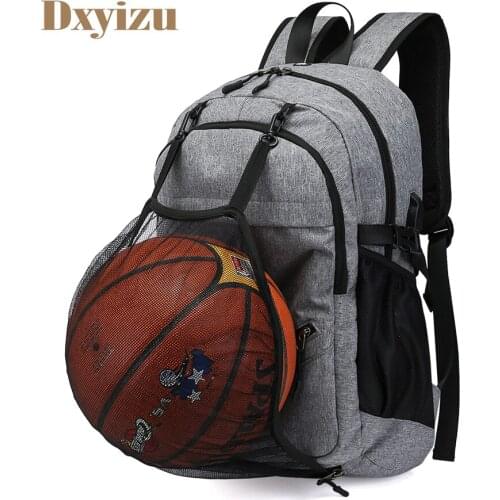 USB Charge Port Backpack Multifunction Men School Bag For Teenager Boys Preppy Style Laptop Travel With Football Basketball Net