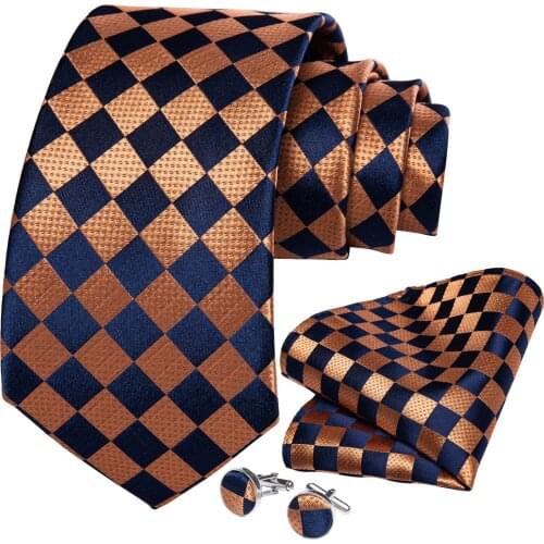 Mens Wedding Tie 8cm Silk Necktie Handkerchief Cufflinks Set Fashion Shirt Dress Accessories Ties For Men Business Party DiBanGu