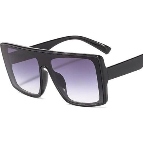 Fashion Oversized Square sunglasses Women Flat Top Plastic One Piece Lens Designer Sun Glasses Summer UV400 Protection Shades