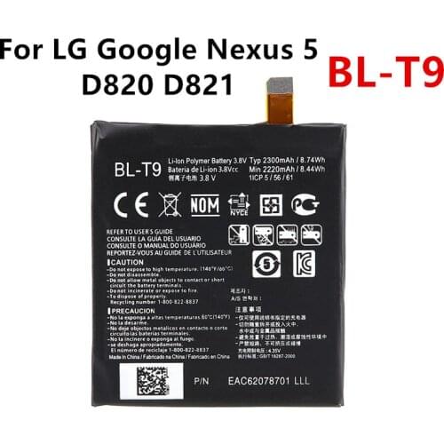 Original BL-T9 2300mAh Replacement Battery For LG Google Nexus 5 D820 D821 Nexus5 T9 BLT9 Mobile phone Batteries
