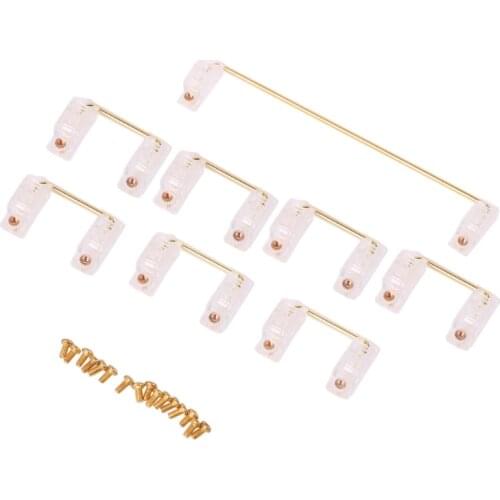 PCB Mounted Screw-in Clear Gold Plated Cherry Stabilizers Satellite Axis 6.25u 2u For Mechanical Keyboard Modifier Keys