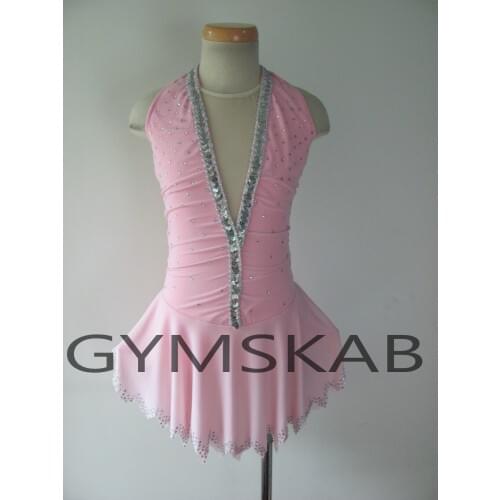 2018 Charming Figure Skating Dress Womens Girls Customized Ice Skating Dress Sleeveless Gymnastics Costume 5542