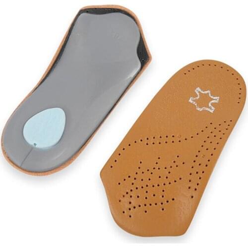 1 Pair Arch Support Half Shoe Pad Hot Sale New Unisex 3/4 Length Leather Insole Flat Foot Orthotic Insoles Insoles Foot Tool