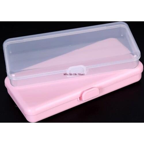Rectangle Nail Storage Box For Long Nail Tools Tweezers Cuticle Pusher Brushes Pens Nail Art Plastic Empty Holder Container Case
