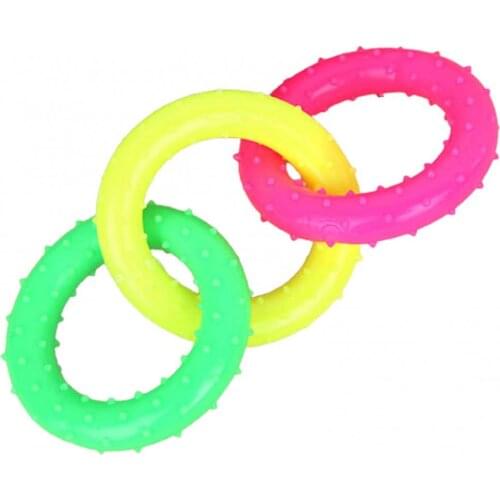 Lovely Three Color Ring Pet Molar Tooth Cleaning Bite Resistant Puppy Dog Chew Toys Colorful Serial Unique Training Equipment
