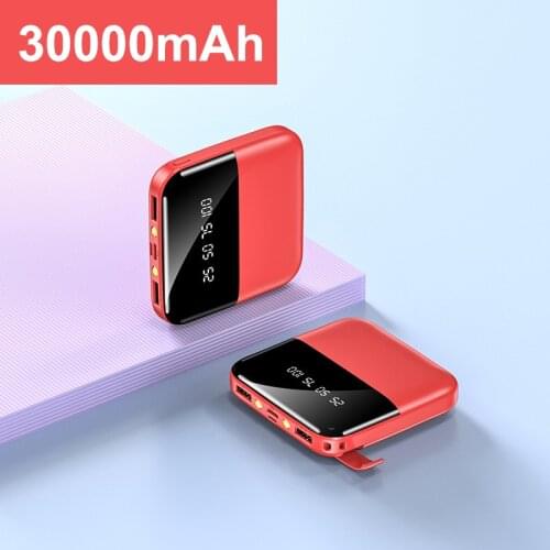 Mini Power Bank 30000mAh Portable Fast Charger External Battery Pack For Xiaomi Mi iPhone Samsung Poverbank Digital Display