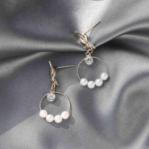 Elegant Pearl Earrings For Women Gold Geometric Long Tassel Dangle Earrings 2020 Romantic Wedding Party Jewelry Christmas Gift