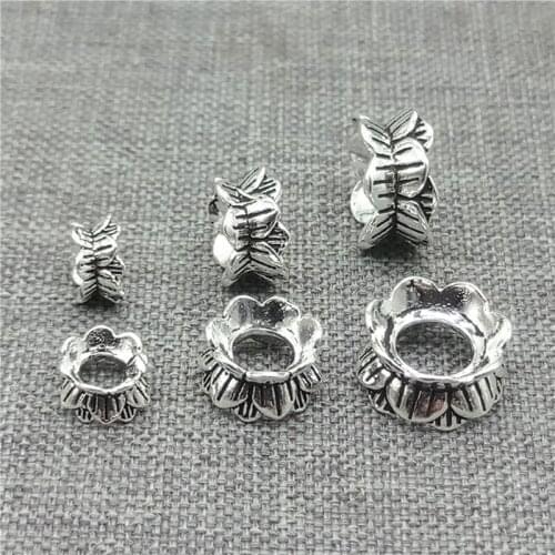 925 Sterling Silver Lotus Double Bead Caps Spacers for Yoga Meditation Bracelet Necklace